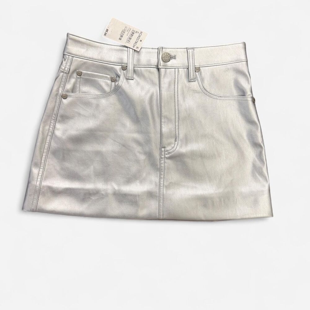 *NWT* Silver Faux Leather Skirt